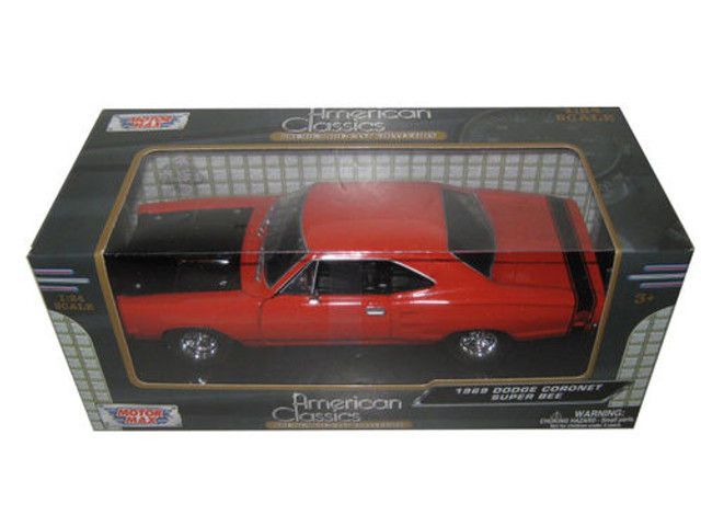 Thumbnail: 1969 DODGE CORONET SUPER BEE RED 1/24 SCALE DIECAST CAR MODEL BY MOTOR MAX 73315