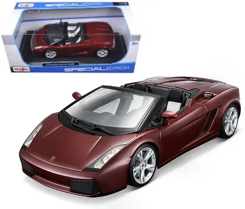 LAMBORGHINI GALLARDO SPYDER BURGUNDY 1/18 SCALE DIECAST CAR MODEL
