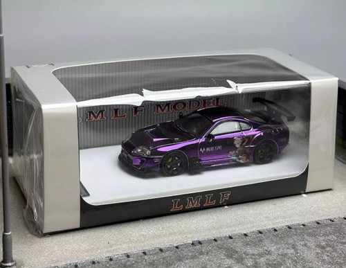TOYOTA SUPRA A80Z PANDEM PURPLE CHROME ANIME LIVERY 1/64 SCALE