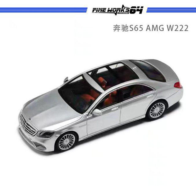 Thumbnail: MERCEDES BENZ S65 AMG W222 SILVER 1/64 SCALE DIECAST CAR MODEL BY FINE WORKS