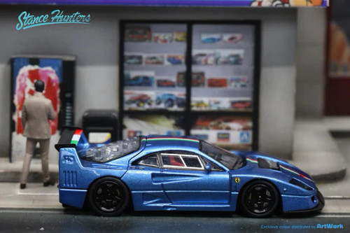 FERRARI F40 LM BLUE 499 MADE WITH HOOD OPENING 1/64 DIECAST CAR