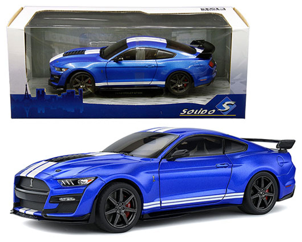 2020 FORD MUSTANG SHELBY GT500 FAST TRACK PERFORMANCE BLUE 1/18 SOLIDO 1805901