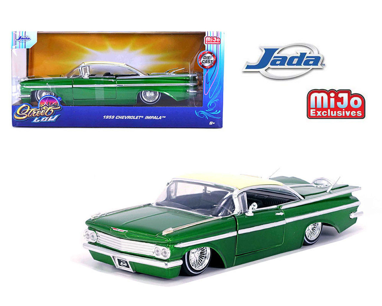 1959 CHEVROLET IMPALA SS LOWRIDER WIRE WHEELS 1/24 BY JADA TOYS 35592