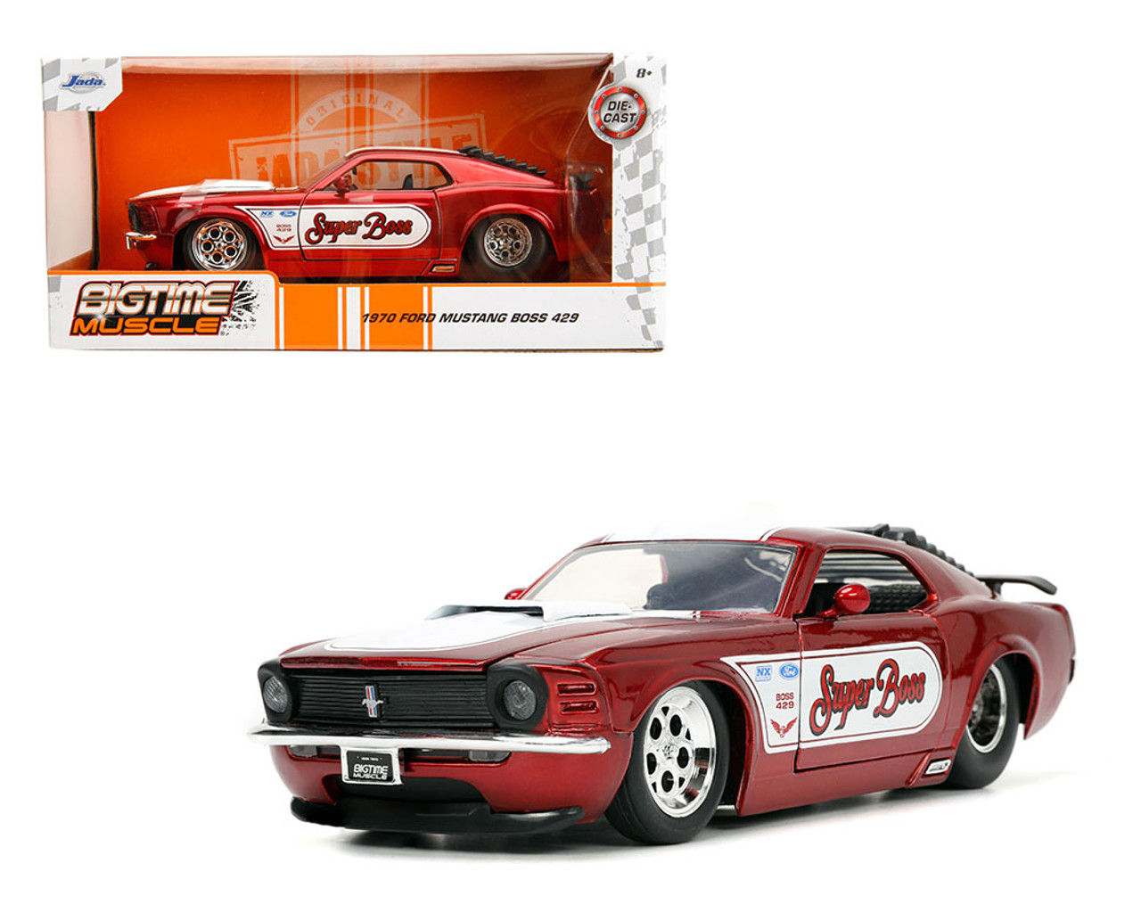 1970 FORD MUSTANG BOSS 429 SUPER BOSS 1/24 DIECAST CAR MODEL BY JADA TOYS 34118