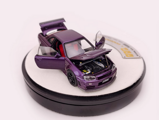 NISSAN SKYLINE GT-R R34 Z-TUNE MIDNIGHT PURPLE 1/64 DIECAST
