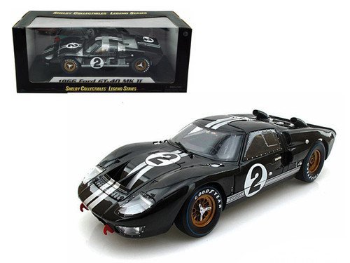 1966 FORD GT40 MK II #2 BLACK 1/18 DIECAST CAR MODEL SHELBY