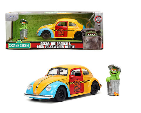 Jada Toys 1959 フォルクスワーゲンビートル/オスカー・ザ・グラウチ 1959 VOLKSWAGEN BEETLE OSCAR GROUCH SESAME STREET 1/24 DIECAST