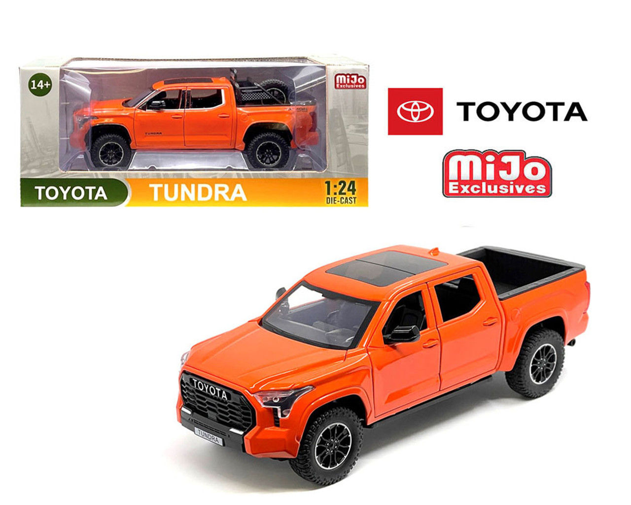 2023 TOYOTA TUNDRA TRD OFF ROAD 4X4 TRUCK ORANGE 1/24 SCALE DIECAST CAR