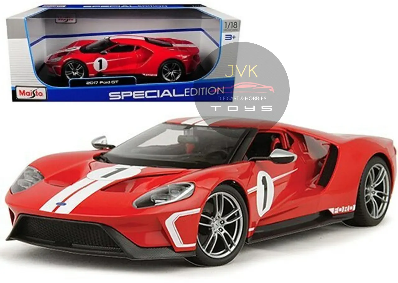 2017 FORD GT #1 RED HERITAGE EDITION 1/18 SCALE DIECAST CAR MODEL MAISTO 31384