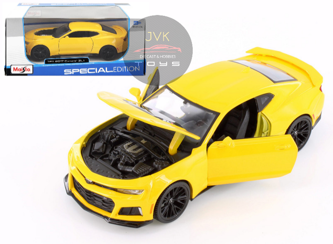 2017 CHEVROLET CAMARO ZL1 YELLOW 1/24 SCALE DIECAST CAR MODEL BY MAISTO 31512