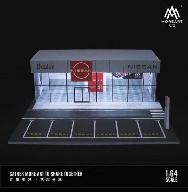 Thumbnail: NISSAN DEALER DEALERSHIP GARAGE SHOP DIORAMA LIGHTS 1/64 FOR DIECAST MOREART