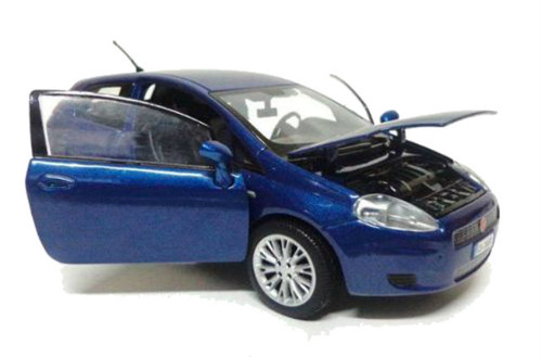 FIAT GRANDE PUNTO BLUE 1/24 SCALE DIECAST CAR MODEL BY MOTOR MAX