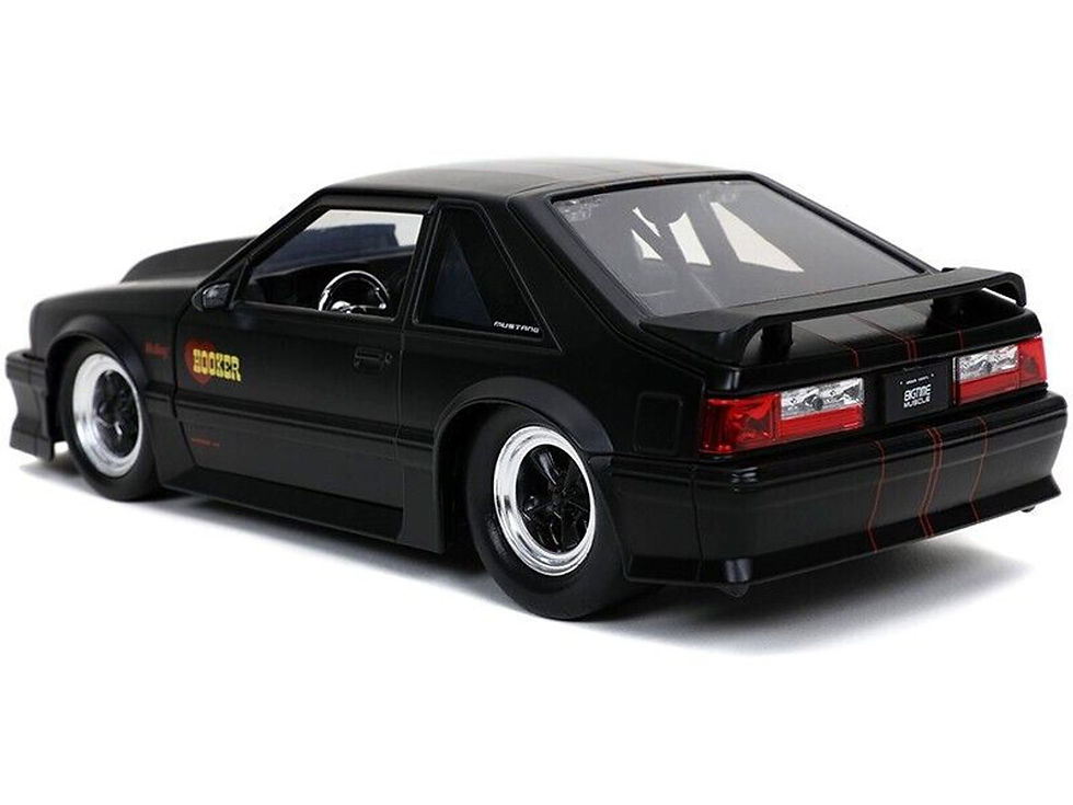 Thumbnail: 1989 FORD MUSTANG GT HOOKER MATT BLACK 1/24 DIECAST CAR MODEL BY JADA TOYS 32304