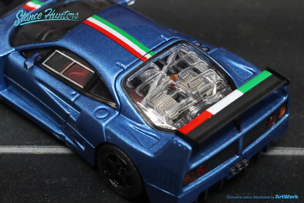 Thumbnail: FERRARI F40 LM BLUE 499 MADE WITH HOOD OPENING 1/64 DIECAST CAR STANCE HUNTERS