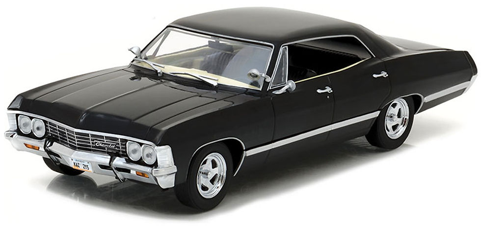 Thumbnail: 1967 CHEVROLET IMPALA SPORTS SEDAN BLACK 1/24 SCALE DIECAST CAR MODEL BY GREENLI