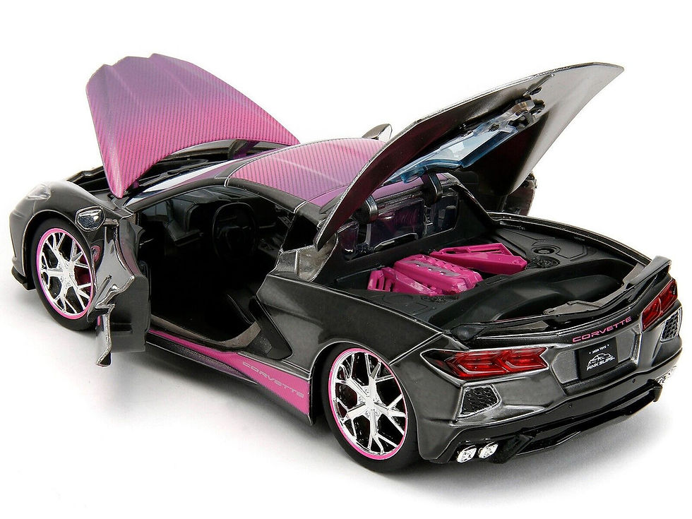 Thumbnail: 2020 CHEVROLET CORVETTE STINGRAY PINK SLIPS 1/24 DIECAST CAR BY JADA TOYS 34848