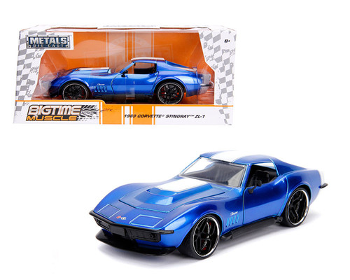 1969 CHEVROLET CORVETTE STINGRAY ZL-1 BLUE 1/24 DIECAST CAR BY