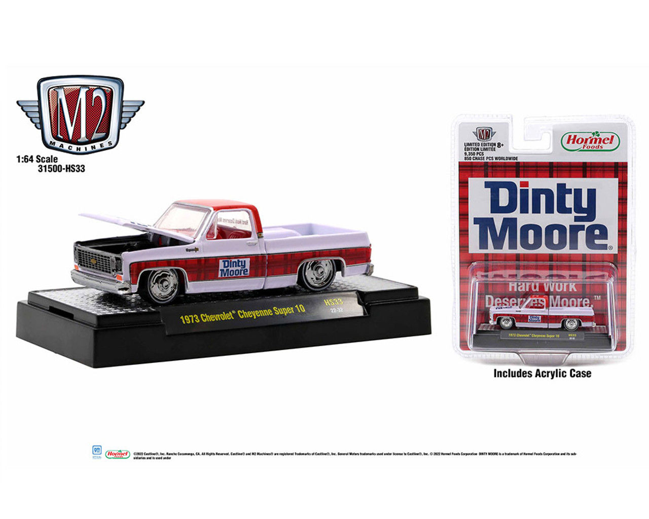 1973 CHEVROLET CHEYENNE TRUCK DINTY MOORE 1/64 BY M2 MACHINES 31500-HS33