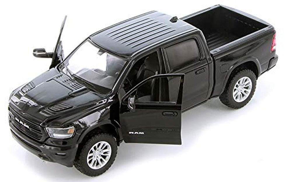Thumbnail: 2019 DODGE RAM 400 CREW CAB LARAMIE PICKUP TRUCK BLACK 1/24 SCALE BY MOTOR MAX 7
