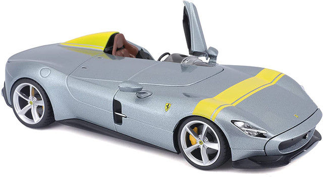 Thumbnail: FERRARI MONZA SP1 SILVER YELLOW STRIPES 1/24 DIECAST CAR MODEL BY BBURAGO 26027