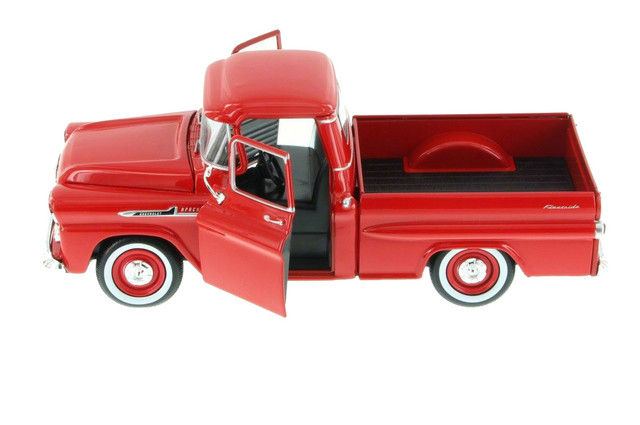 Thumbnail: 1958 CHEVROLET APACHE FLEETSIDE TRUCK RED 1/24 DIECAST CAR BY MOTOR MAX 79311