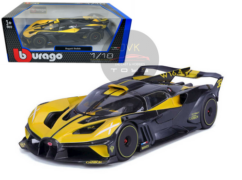 Bburago 1:18 Bugatti Bolide W16.4 Año de construcción 2020 amarillo Bburago 1:18 Bugatti Bolide W16.4 Año de construcción 2020 amarillo