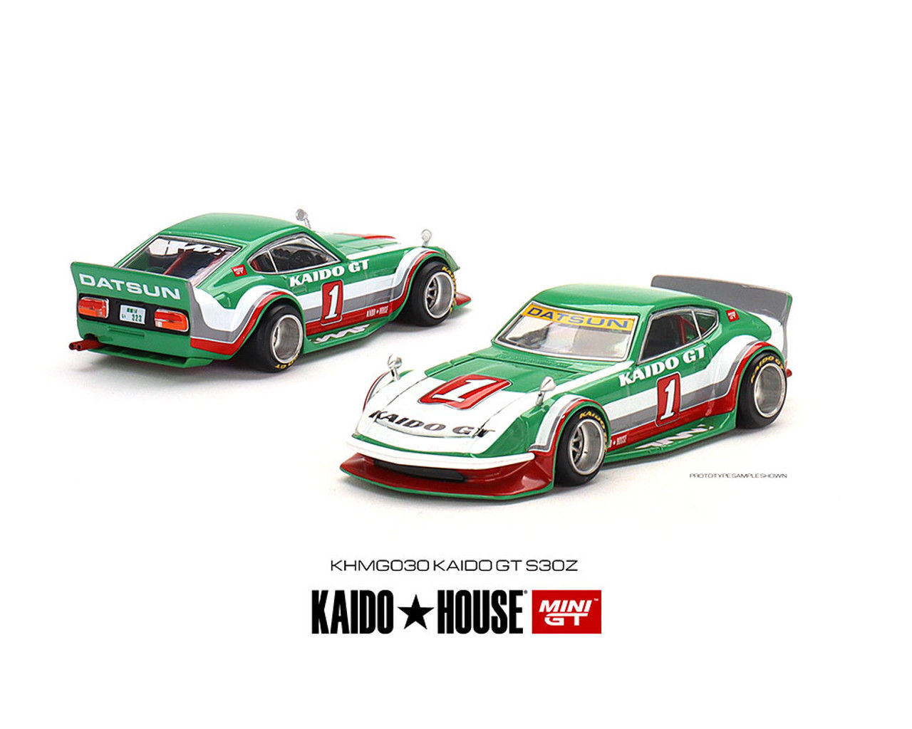 DATSUN FAIRLADY Z 240Z GT V2 GREEN 1/64 SCALE DIECAST CAR BY KAIDO HOUSE KHMG030
