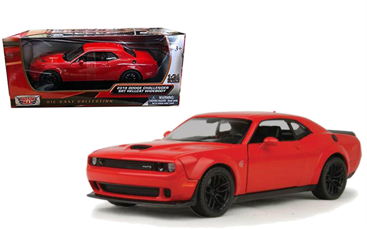 2018 DODGE CHALLENGER SRT HELLCAT RED 1/24 DIECAST CAR MODEL BY MOTOR MAX 79350