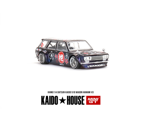 DATSUN 510 WAGON HANAMI V3 MAGIC PURPLE 1/64 DIECAST CAR BYKAIDO