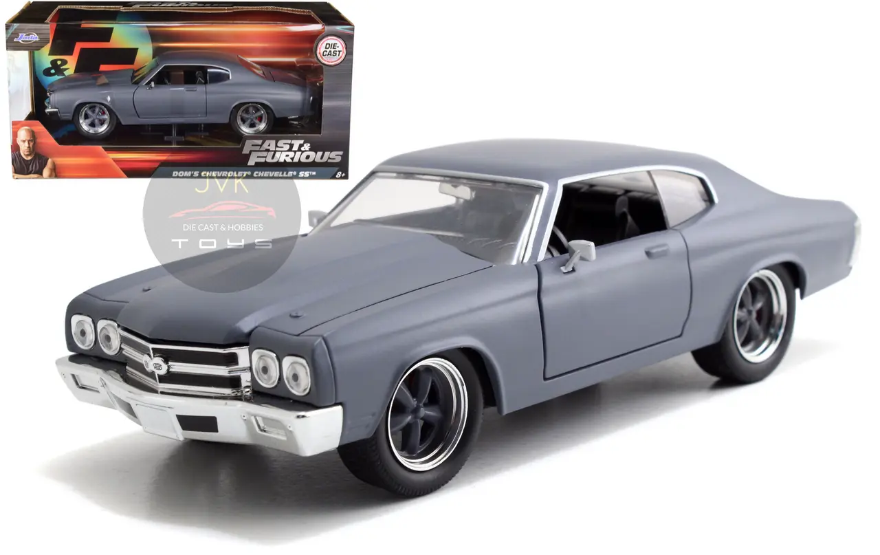 CHEVROLET CHEVELLE SS DOMS GRAY FAST & FURIOUS 1/24 DIECAST CAR JADA TOYS 97835
