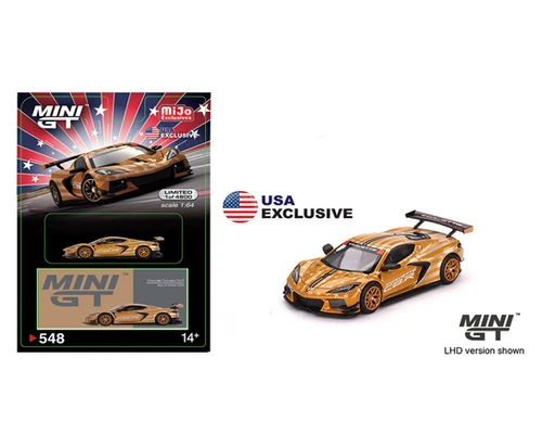 CHEVROLET CORVETTE C8.R GOLD 1/64 DIECAST CAR BY MINI GT MGT00548
