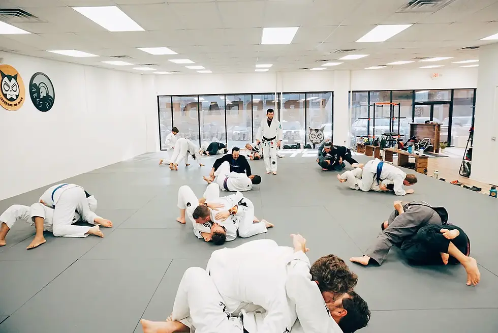 Students training at a martial arts academy in Nashville at Liberdade BJJ