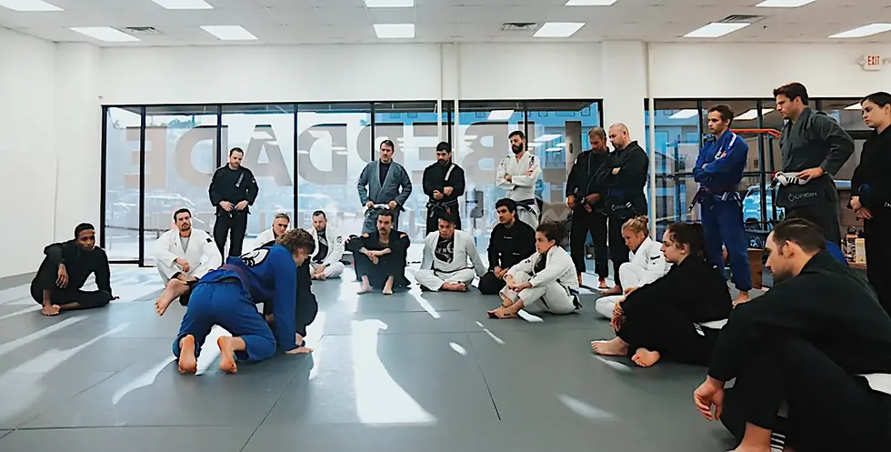 Students of all ages and belt levels training Brazilian Jiu Jitsu at Liberdade BJJ in Nashville