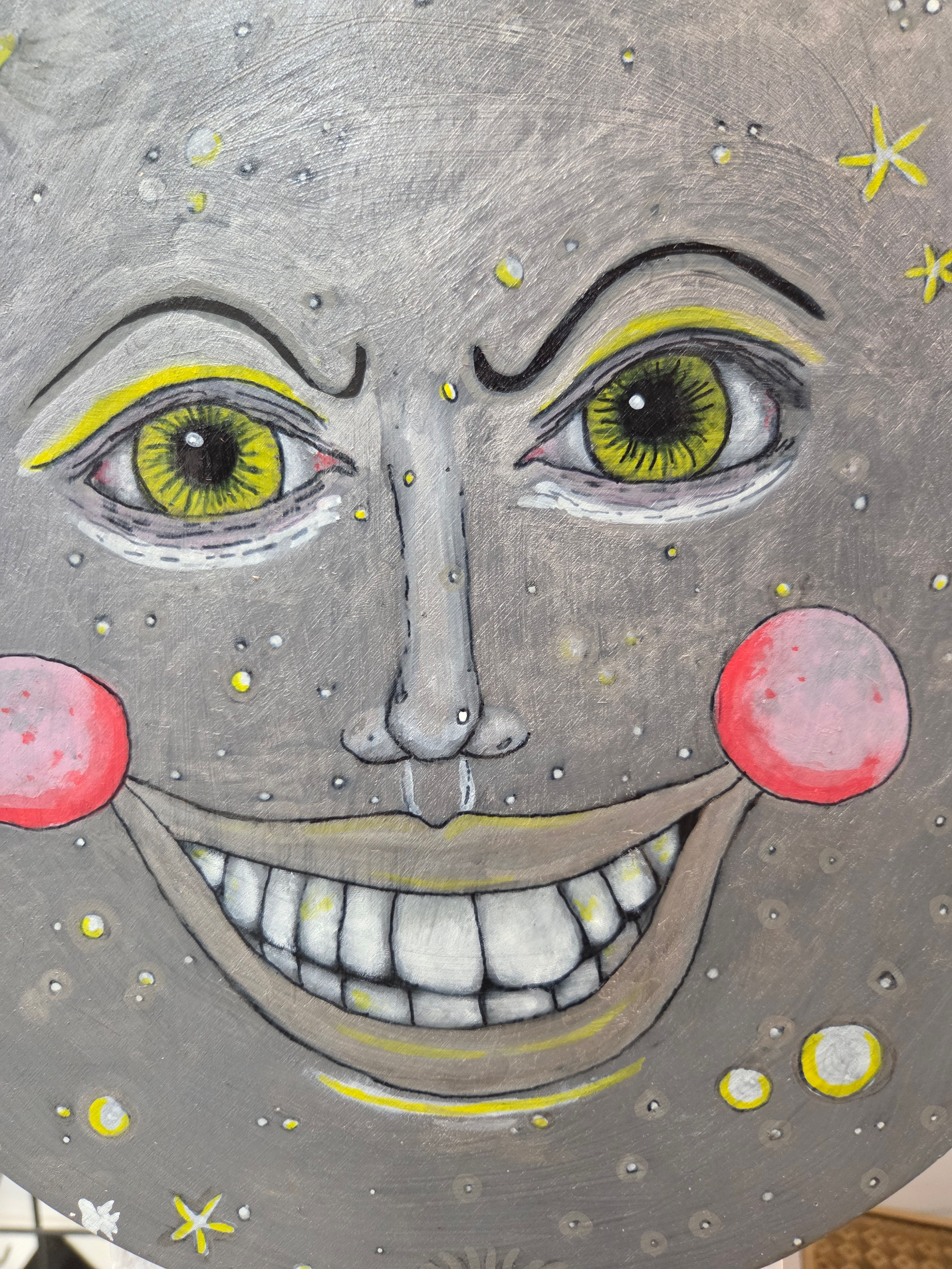Moon Face | Wood Panel Painting