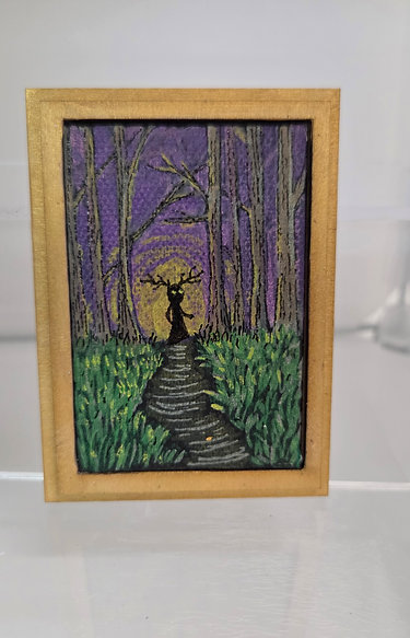 Forest Guardian | 2in x 3in Canvas Mini Painting