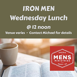 Iron men wednesday lunch - part of CCH Men's Ministry