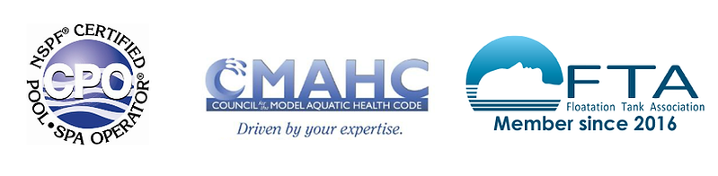 Certified Pool Operator, Council for the Model Aquatic Health Code, and Floatation Tank Association Member