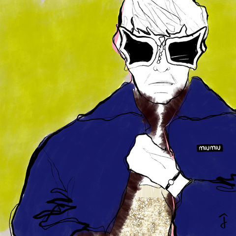 Peggy Guggenheim wears Miu Miu