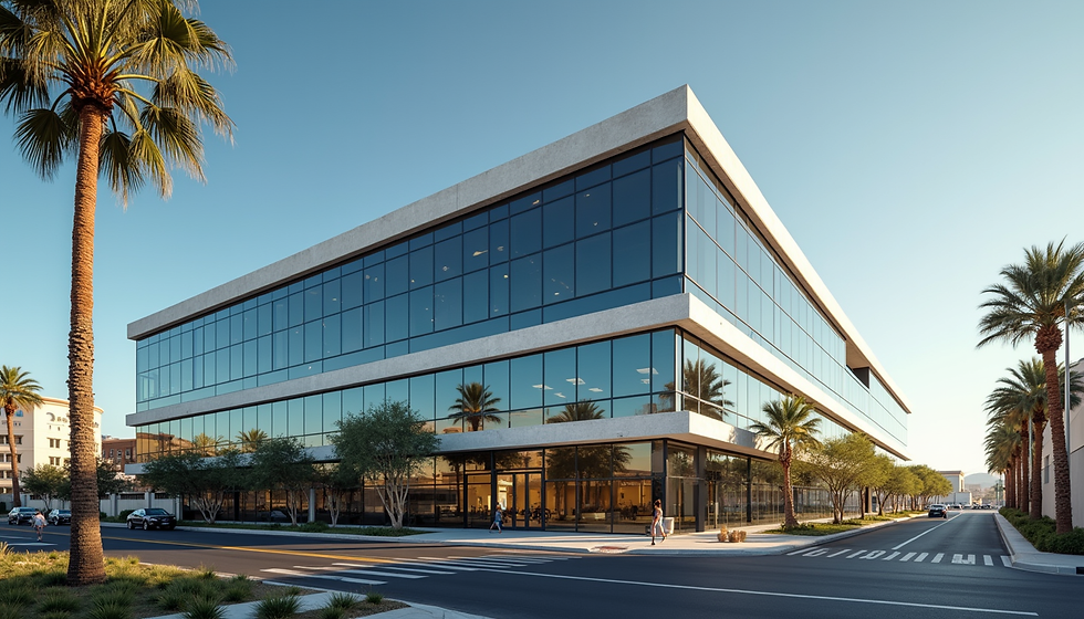 Guide to the top title companies in Las Vegas with Platinum Title and Escrow branding and Las Vegas Strip skyline background