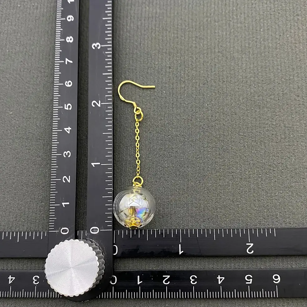 Thumbnail: Asymmetric Yellow Goldfish Dagnle Earrings