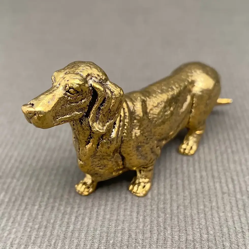 Thumbnail: Brass Dachshund Dog Desktop Ornament