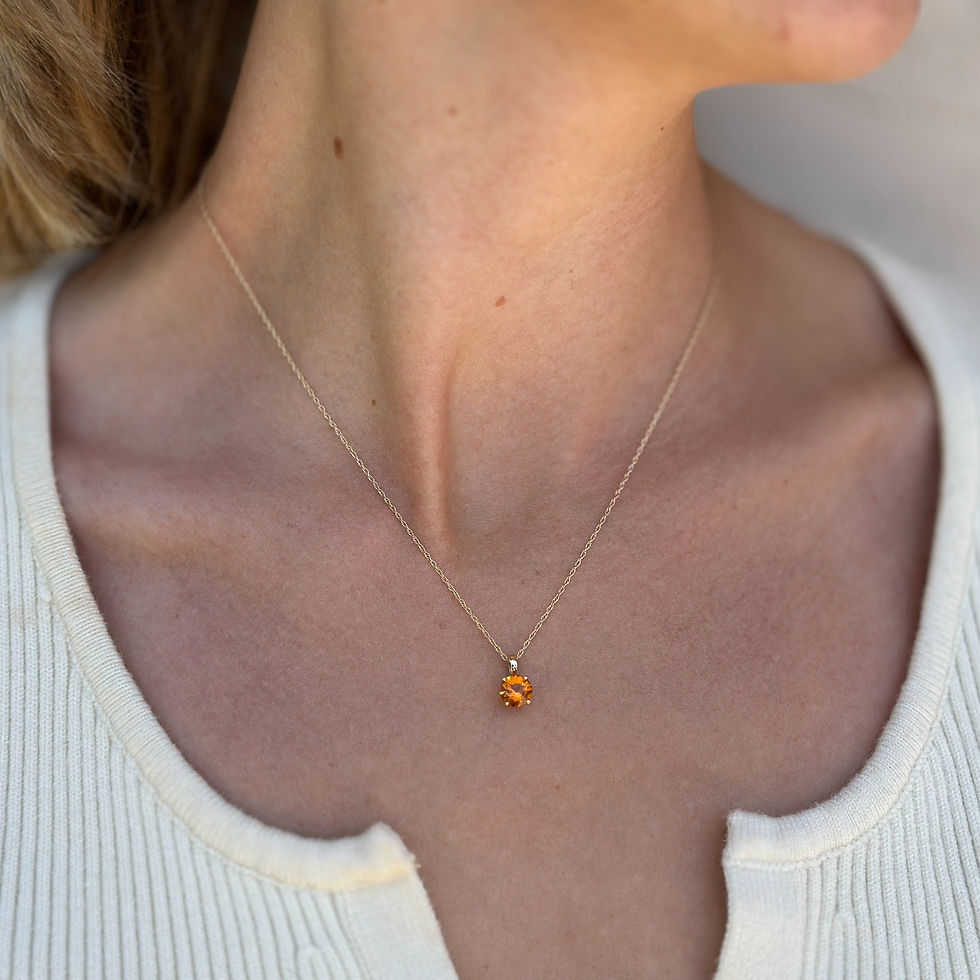 Thumbnail: Madeira Citrine in 10k Setting/14k Chain