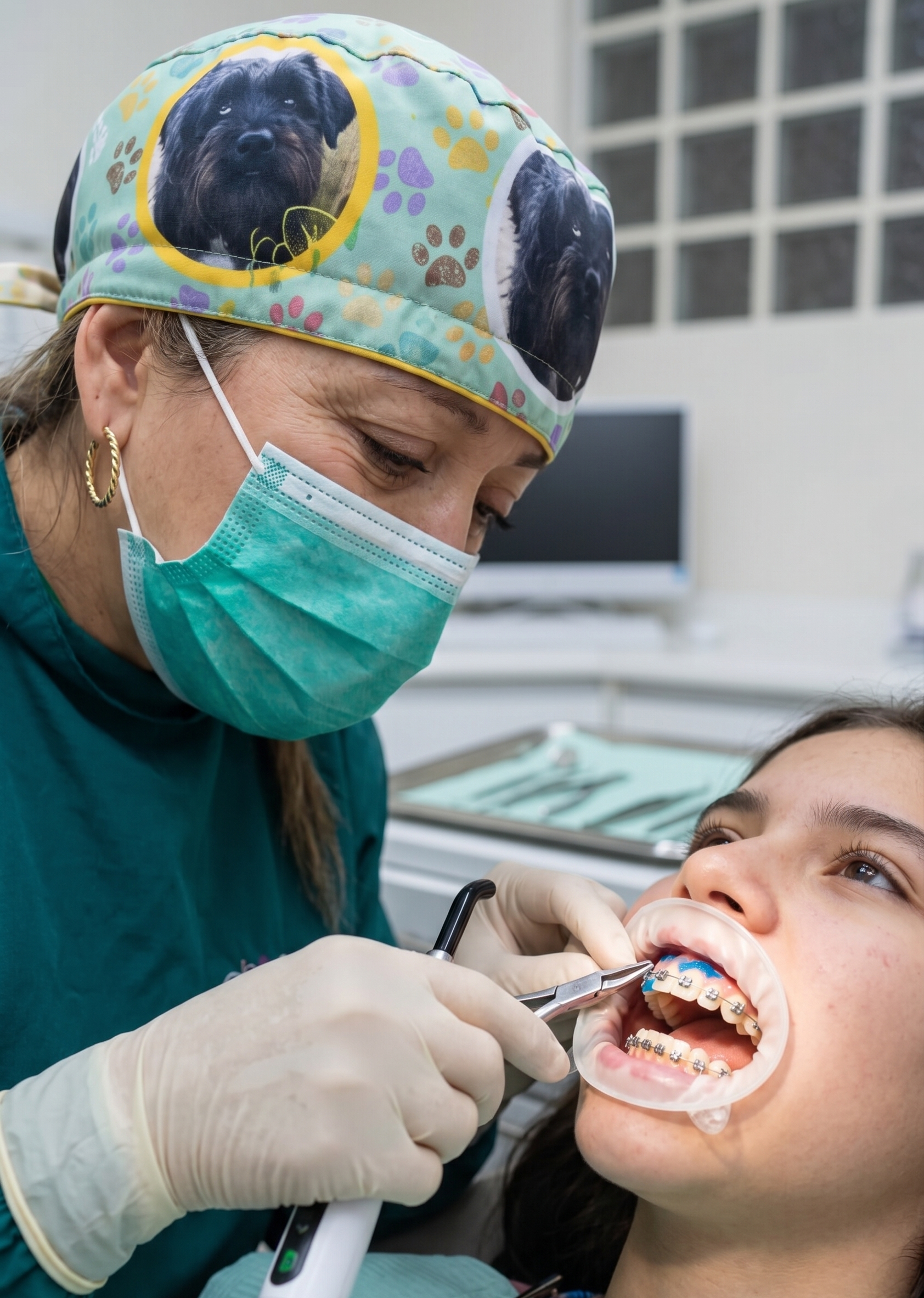 Colocación de brackets en ortodoncia