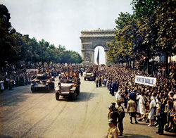 Paris Liberation Parade on the Champs Elysees