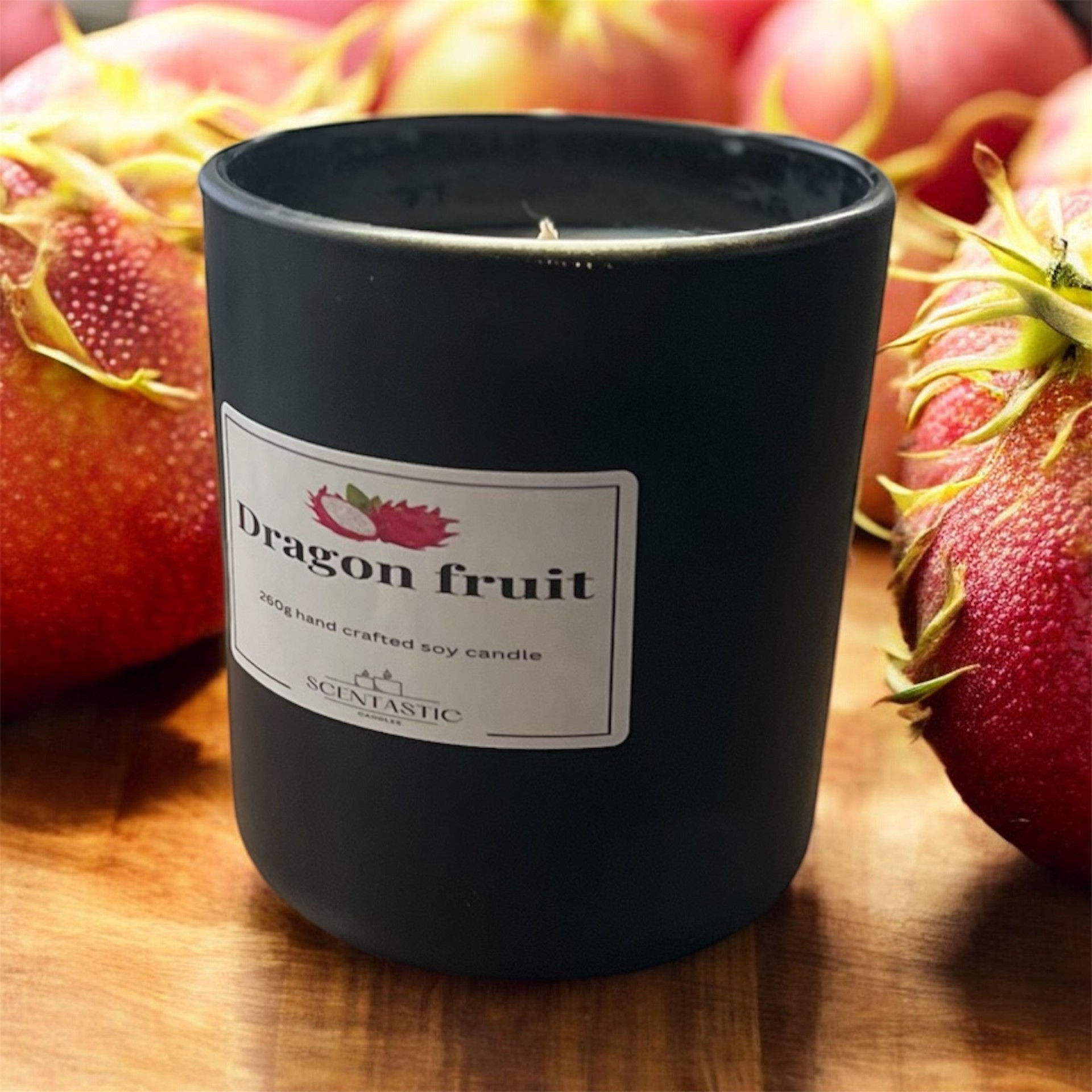 Matt black 260g dragon fruit candle