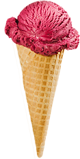Raspberry Ice Cream Cone