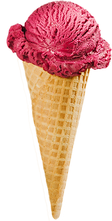 Raspberry Ice Cream Cone