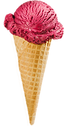 Himbeere-Eistüte
