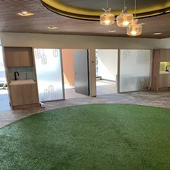 A highly-vetted commercial corporate suite layout in Cheltenham 3192 featuring immaculate low-pile carpeting, clean glass frost partitions, and architectural wood panel ceilings reset by the local WD Commercial fleet.