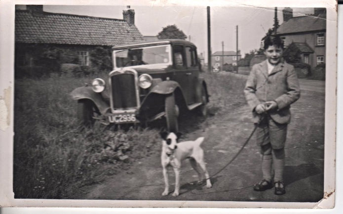 Boy with dog Great Fencote village mid 20th C